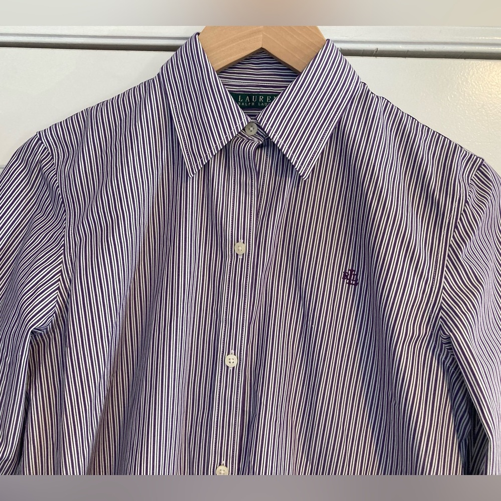 Lauren Ralph Lauren Non—Iron Striped Buttons Down Shirt XS - Picture 2 of 12